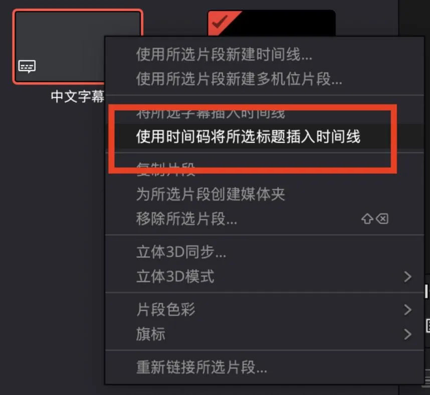 使用时间码插入字幕